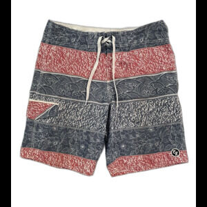 Ezekiel Board Shorts Men Size 33 Red White Blue Swim Trunks